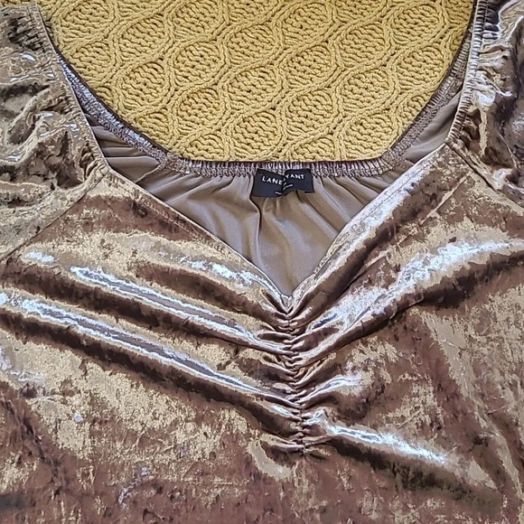 Lane Bryant Gunmetal Velour Top - Size 18/20 - Picture 4 of 7